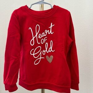 Cat& Jack Heart of Gold Crewneck Sweater